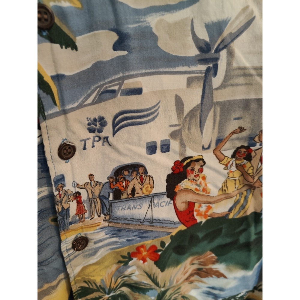 Reyn Spooner Trans Pacific Airways Hawaiian Shirt Honolulu Clipper Mens XL USA - Picture 3 of 9